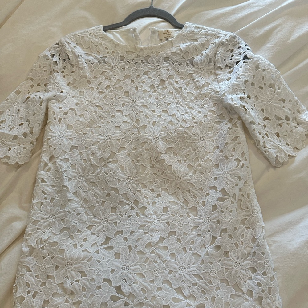 kate spade White Floral Lace Short-Sleeve Top - Picture 4 of 4
